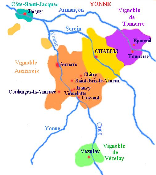 La région viticole de L'Auxerrois et l'Yonne